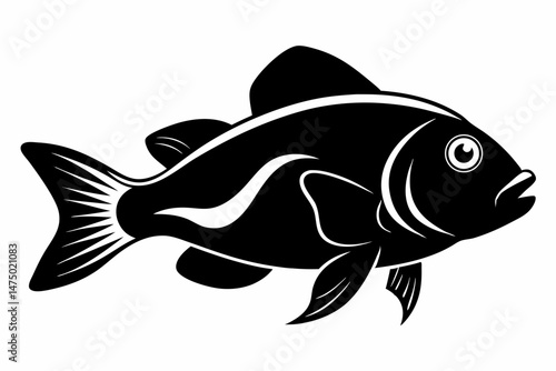 oscar fish sihouette black vector
