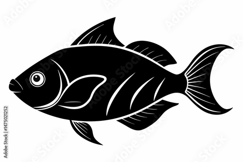 oscar fish sihouette black vector