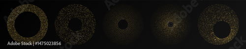 Abstract gold glowing halftone dotted background