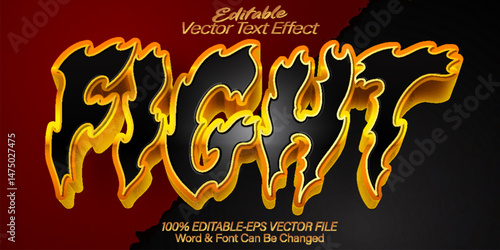 Fight Vector Text Effect Editable Alphabet Conflict Battle Boxing War