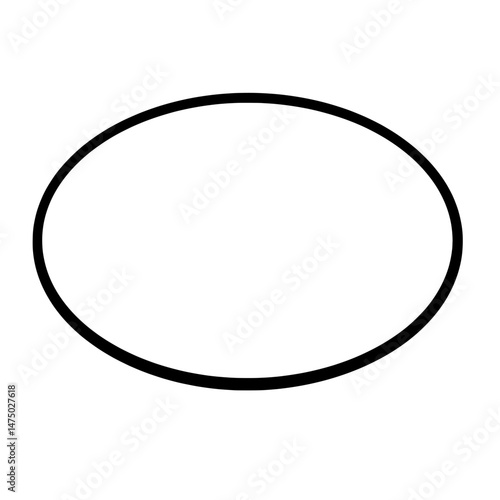 The image features an ellipse outlined with a thick, black stroke against a plain white background