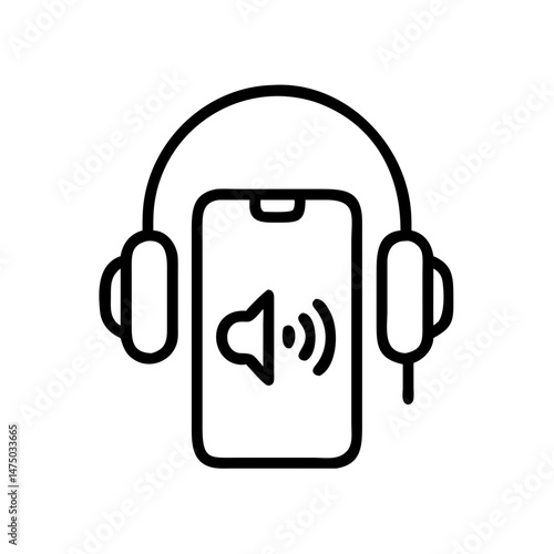 Smartphone audio guide app icon, for mobile apps