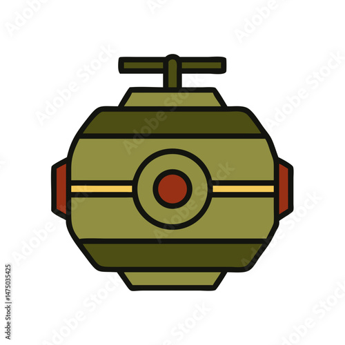 Anti-personnel landmine icon in flat design