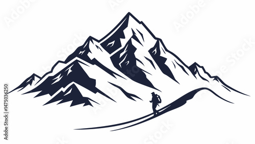 A mountain logo vector illustration on white background