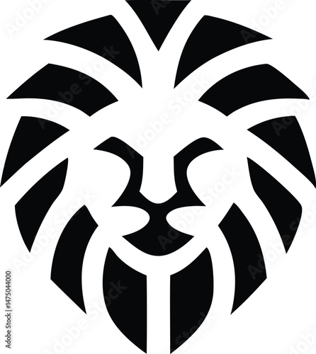 A geometric lion head logo vector silhouette black