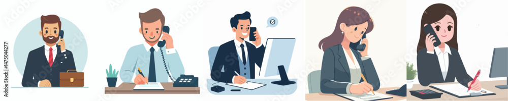 vector businessman calling client vector businessman calling client