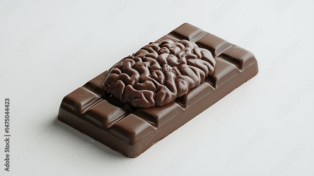 Obraz premium Chocolate bar with brain shaped top