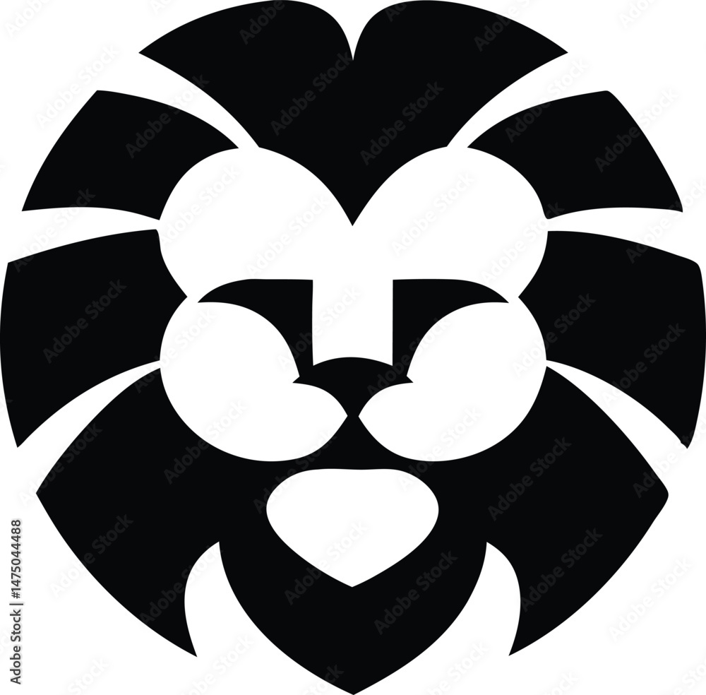 A geometric lion head logo vector silhouette black A geometric lion head logo vector silhouette black