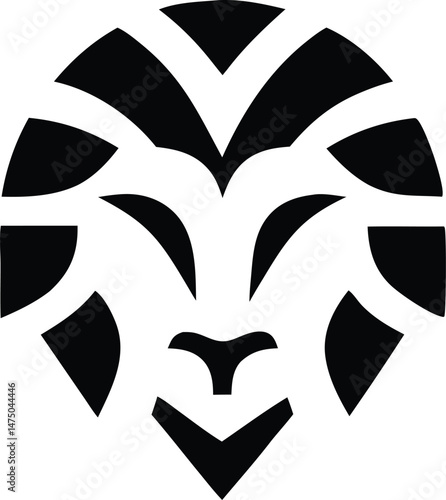 A geometric lion head logo vector silhouette black