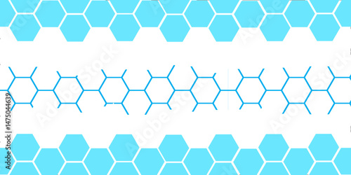 Blue Abstract Hexagon Pattern with Geometric Design and 3D Texture