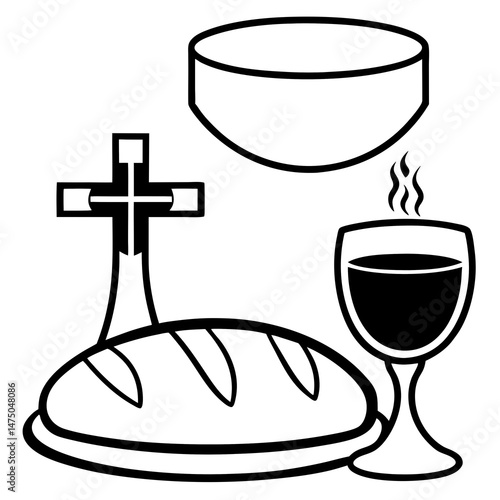 set of icons for jewish passover