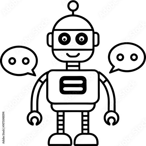 set of funny cartoon robot