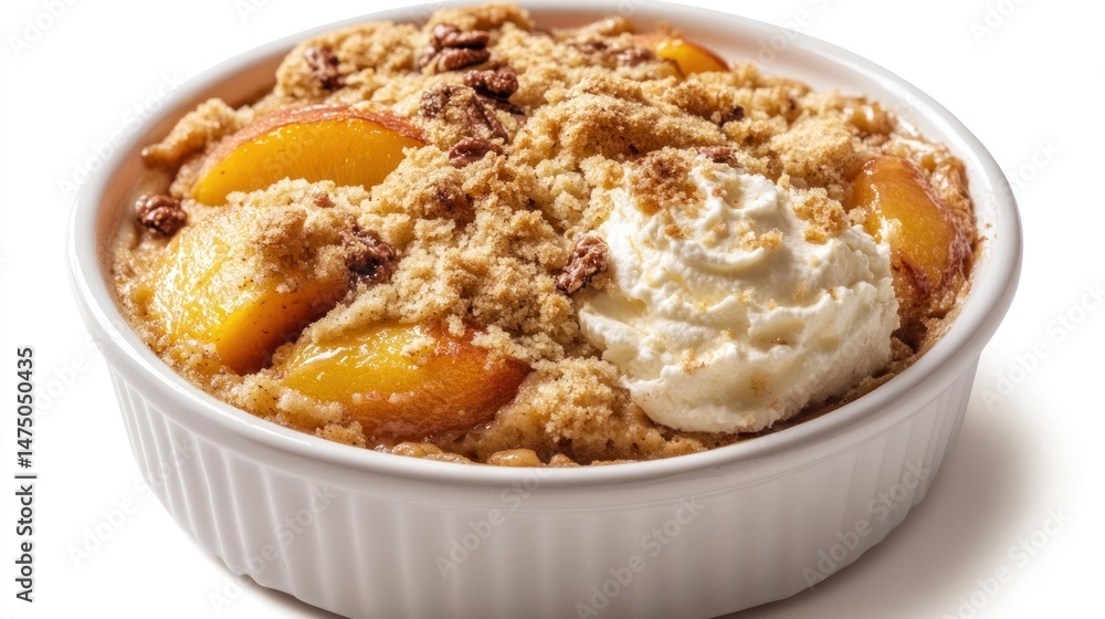 Homemade Peach Crumble Dessert with a Luscious Creamy Topping a Comforting and Indulgent Treat Perfect for Summer Brunch or Dessert Homemade Peach Crumble Dessert with a Luscious Creamy Topping a Comforting and Indulgent Treat Perfect for Summer Brunch or Dessert