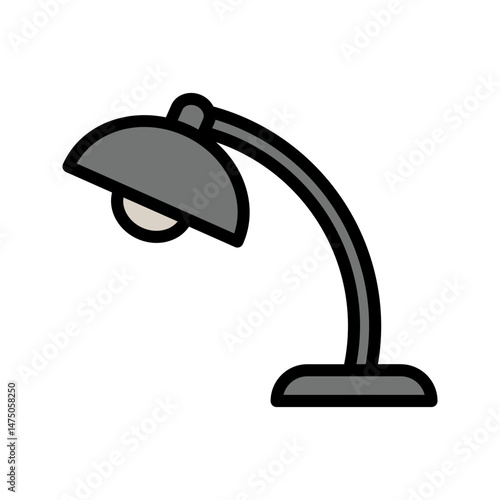 table lamp icon. Table lamp light vector icon, sign. Table lamp outline, solid, silhouette
