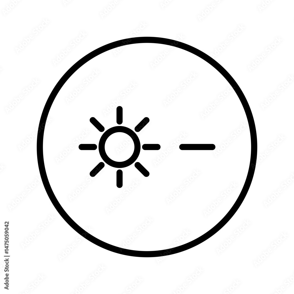 Obraz premium Brightness Icon, Adjust Contrast icon ,vector silhouette. Temperature icon, Screen brightness icon for UI UX website, mobile app, logo. Vector illustration.