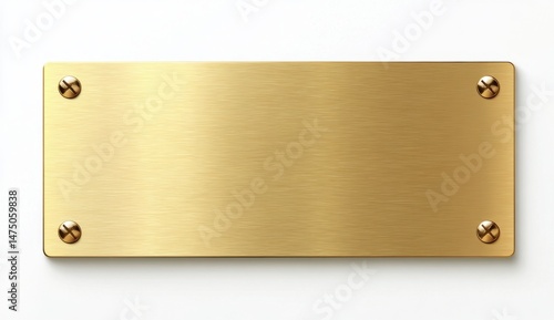 Elegant Brushed Gold Plate with Smooth Finish and Screw Detailing