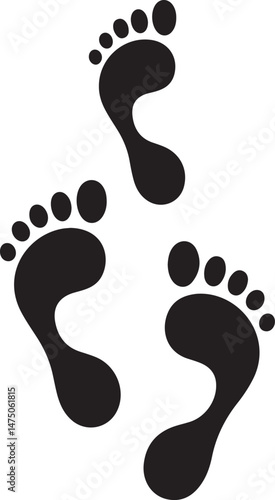 Human Footprints Vector Barefoot Trail