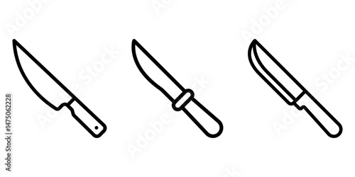 knife outline or line icon design bundle.