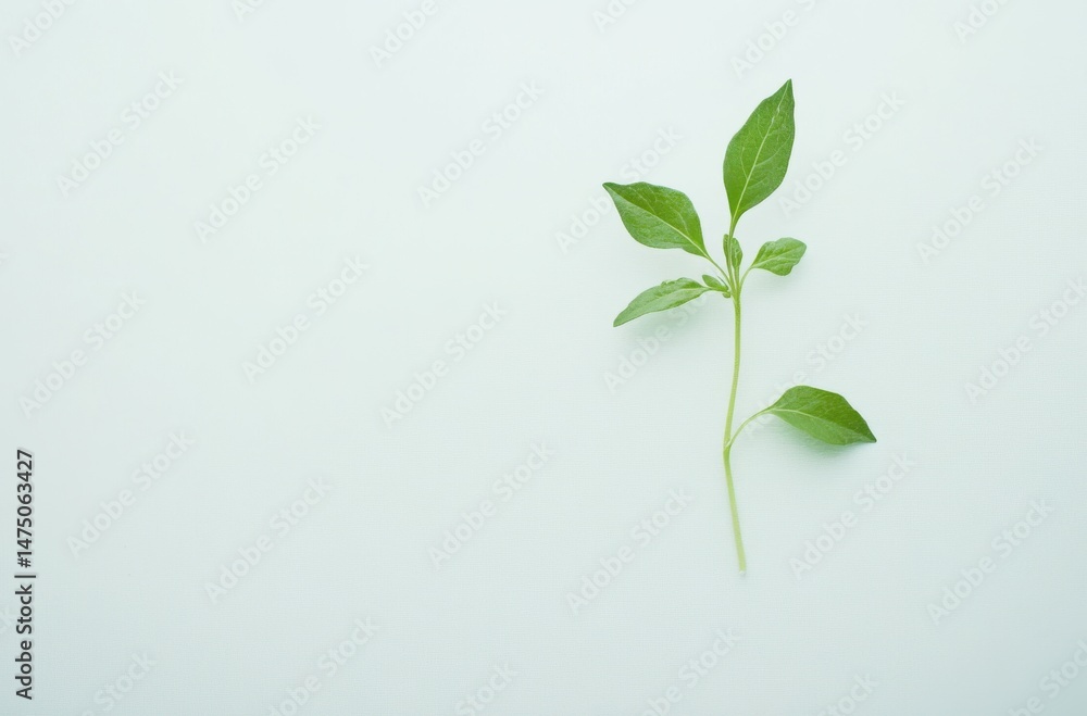 A small young plant sprouting from soil, with delicate leaves, isolated A small young plant sprouting from soil, with delicate leaves, isolated