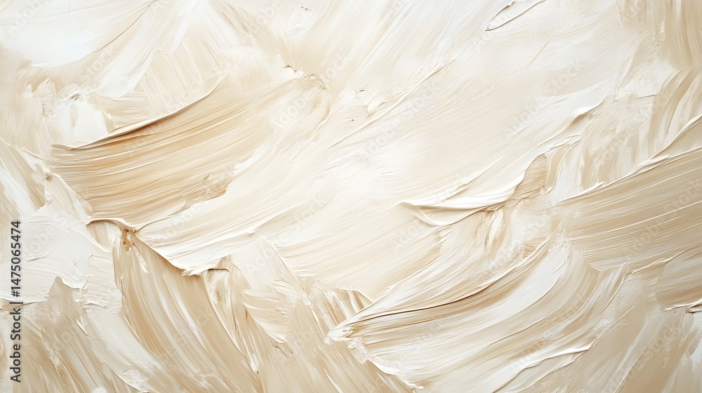 Obraz premium Soft neutral toned abstract background with fluid expressive brushstrokes creating a textured minimal and calming visual composition