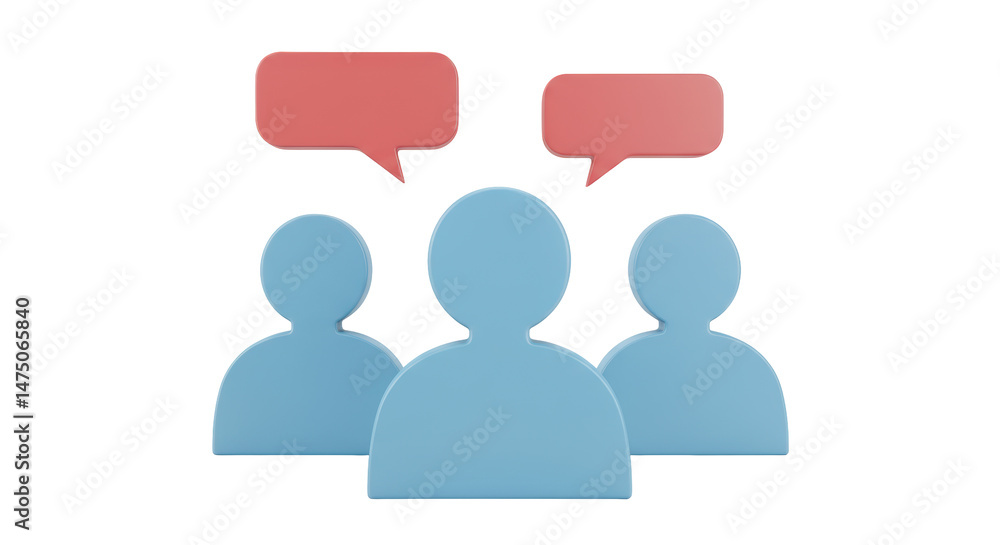 Isolated People with Speech Bubbles Isolated People with Speech Bubbles