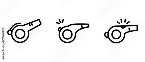 whistle outline or line icon design bundle.