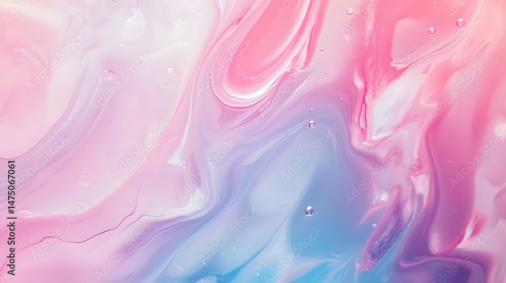Fototapeta premium Captivating abstract image featuring a mesmerizing swirl of soft pastel colors and a marbled fluid texture with a dreamlike ethereal