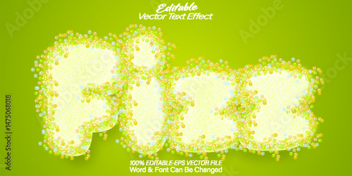 Fizz Vector Text Effect Editable Alphabet Green Splash Drink