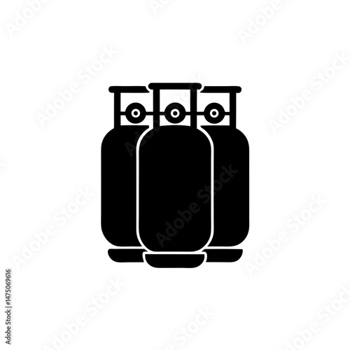 creative details Outline silhouette Gas cylinders icon Vector Illustration 