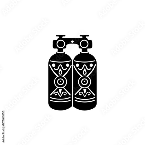 creative details Outline silhouette Gas cylinders icon Vector Illustration 