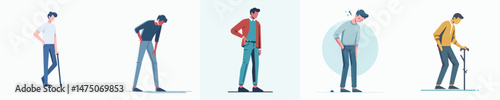 a man standing weakly style vector flat design
