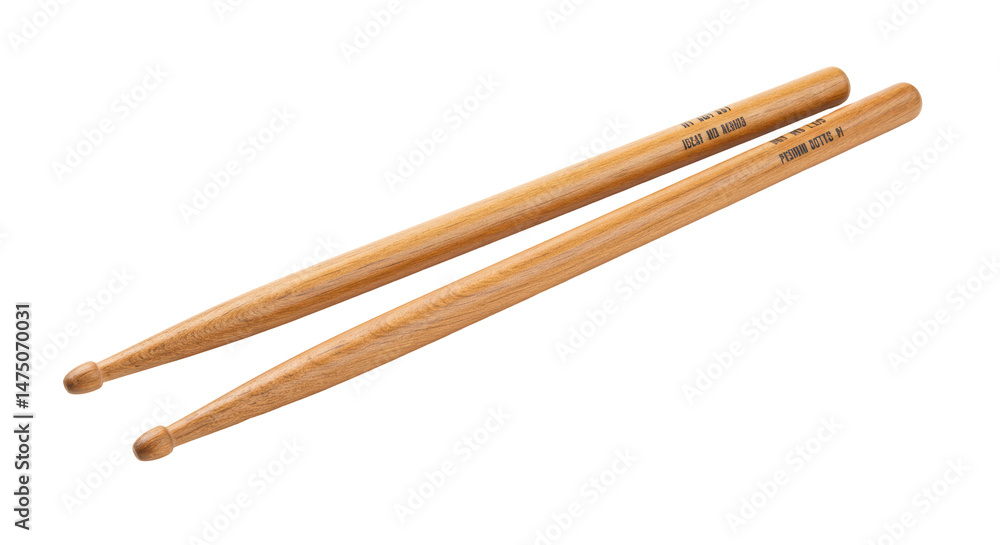 Isolated Wooden Drumsticks Isolated Wooden Drumsticks