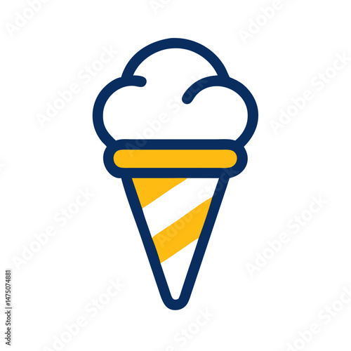 Colorful ice cream cone illustration representing desserts and summer treats