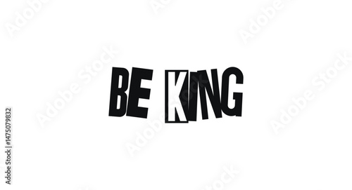 Positive Quote Be Kind In Clean Bold Font Cutout Style. Gentle Reminder For Daily Life, Mental Health, And Kindness. Vector Illustration.