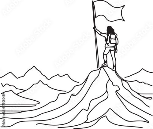 Female Hiker on Mountain Top