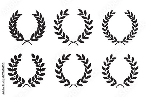 Photography This is a vector set of gold laurel wreath illustrations, a collection of award