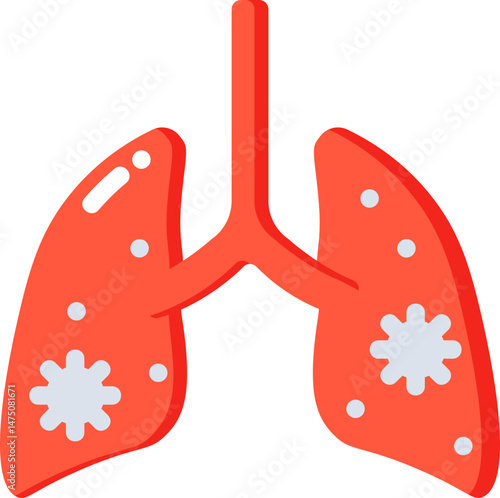 infected Lungs Flat Icon