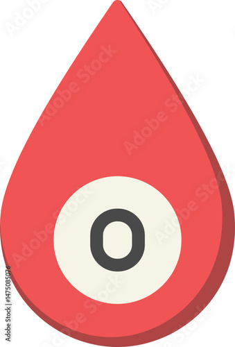 Blood Drop Type O Flat Icon