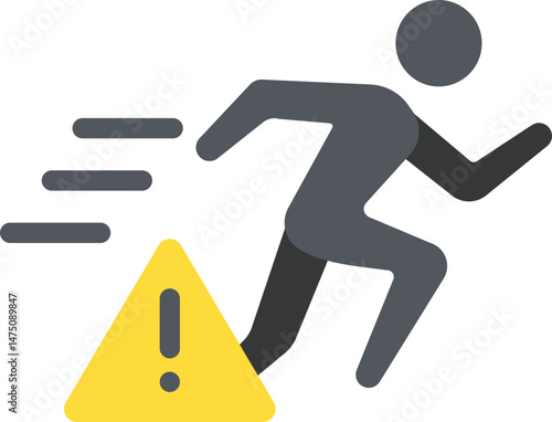 Runaway Flat Icon