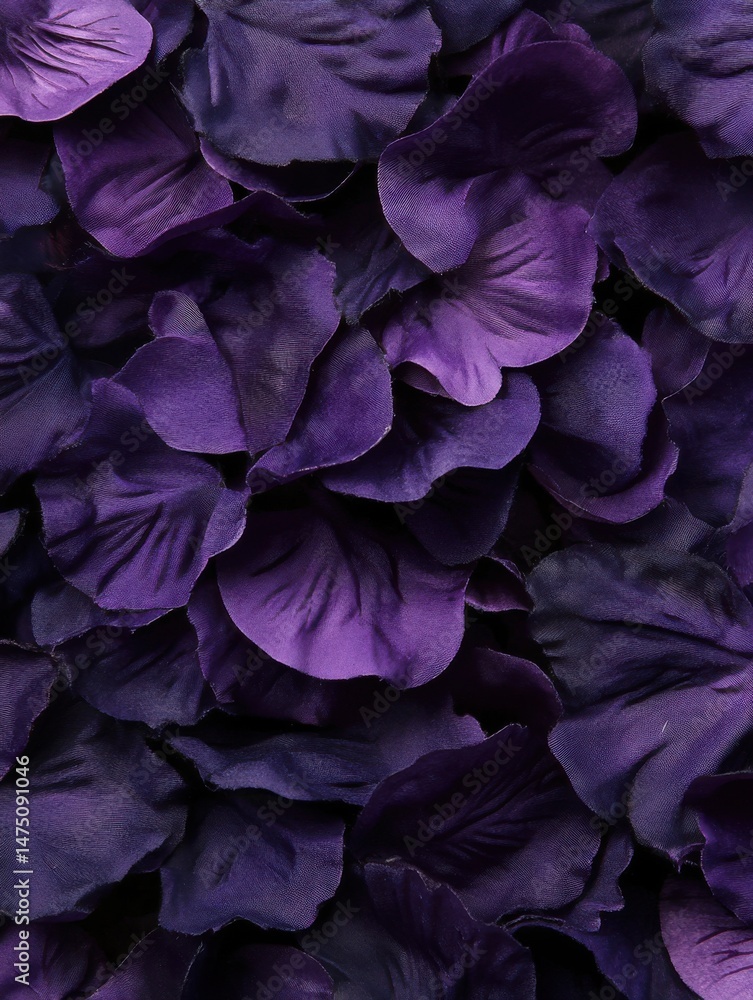 Close-up of Plumeria Petals Spreading Out in a Layered Pattern; Top-Down View of Purple Floral Arrangement; Studio Shot Close-up of Plumeria Petals Spreading Out in a Layered Pattern; Top-Down View of Purple Floral Arrangement; Studio Shot