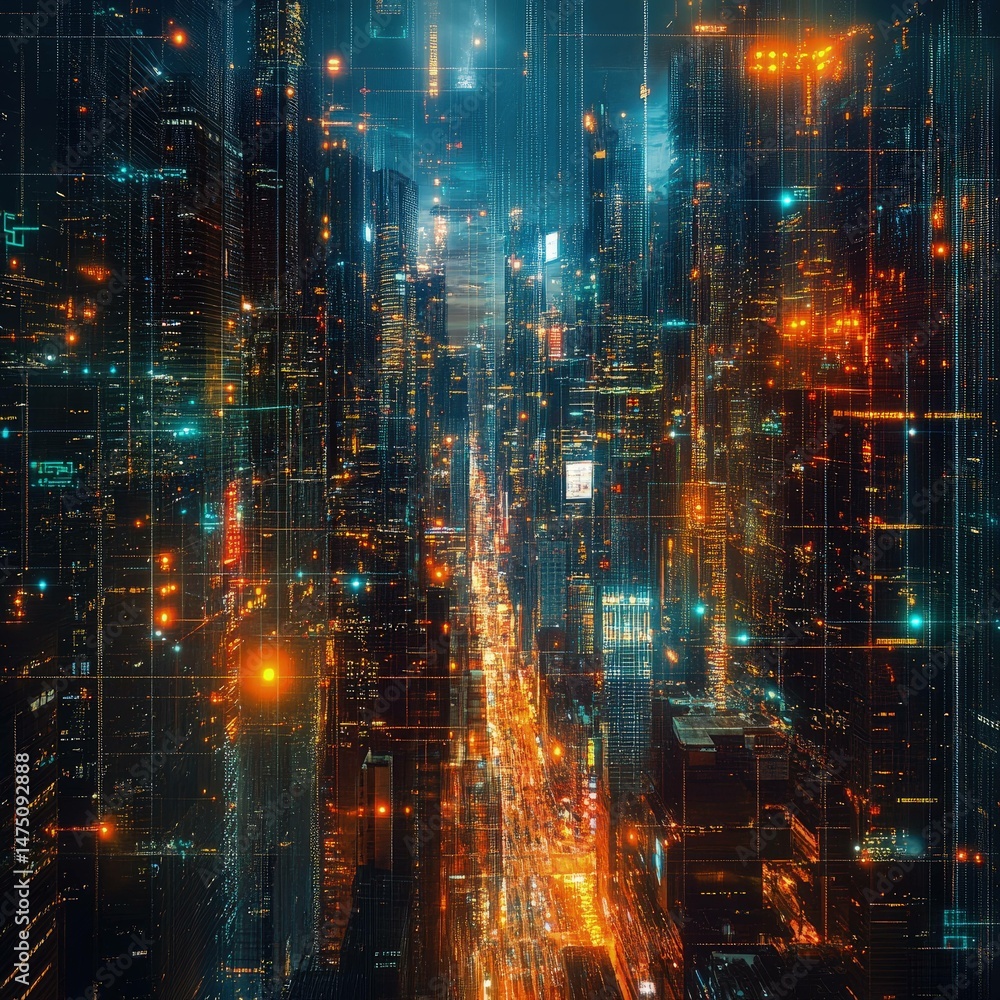 Obraz premium Abstract city lights background