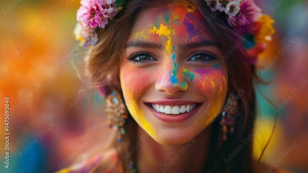 Radiant beauty, Celebrating colors and joy with a floral crown Radiant beauty, Celebrating colors and joy with a floral crown