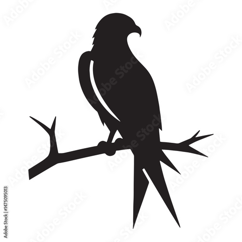 Majestic Kite silhouette in effortless flight – Kite illustration – Minimalist Kite vector – Bird silhouette

