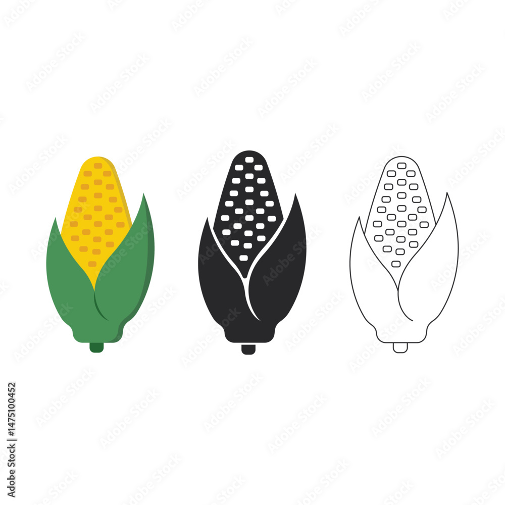 Corn Icon Set  Vector Design.