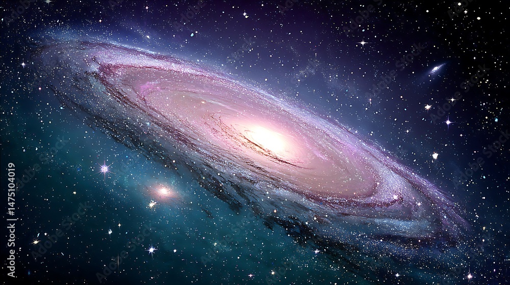 Fototapeta premium Spiral galaxy in deep space (1)