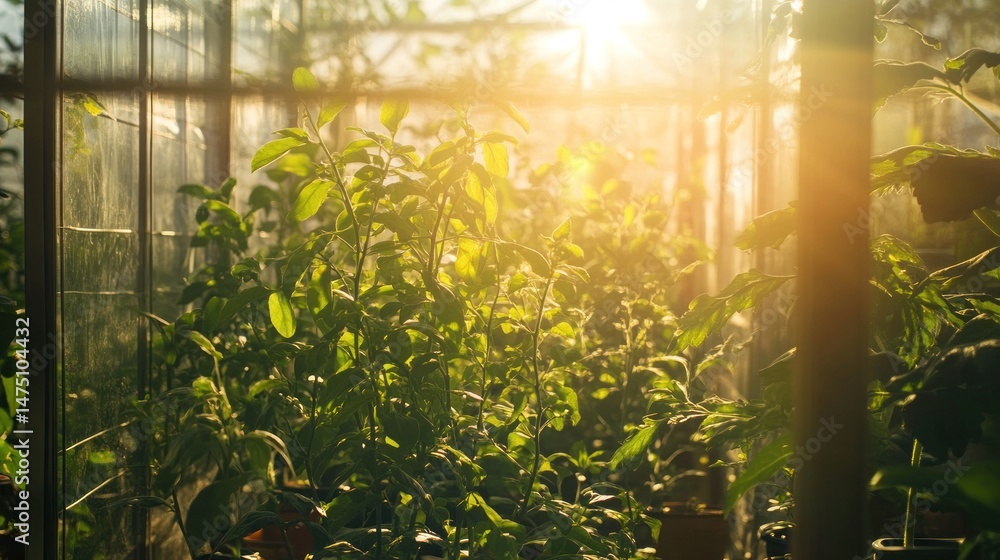 Obraz premium Sunlight Through Greenhouse