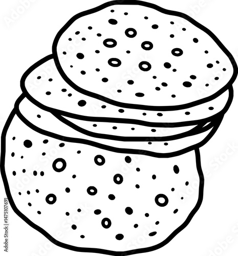 Stack of Flatbreads A Simple Culinary Illustration