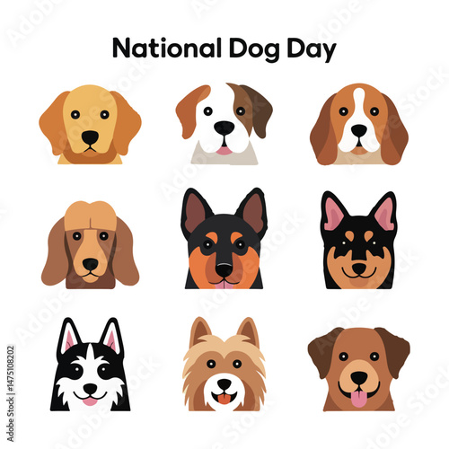 Playful Typography Designs for National Dog Day – Bold Quotes, Paw Prints, and Fun Graphics Perfect for Dog Lovers. Ideal for T-shirts, Posters, and Social Media Posts.