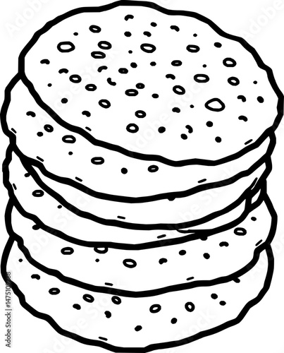 Stack of Golden Brown Flatbreads Ready To Eat