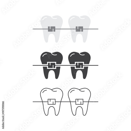 Dental Braces Icon Vector Design.